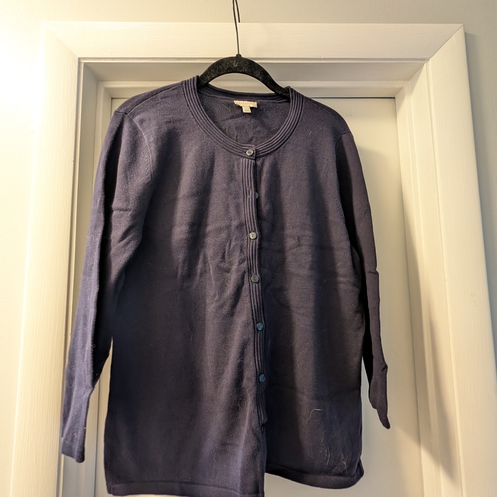 Talbots Navy Blue Button Up Cardigan